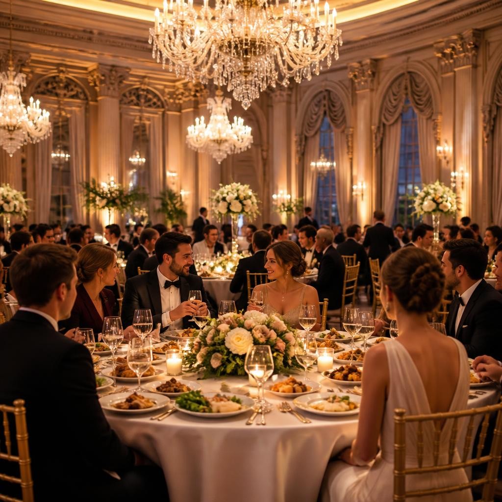 Illustration for the English word “banquet”