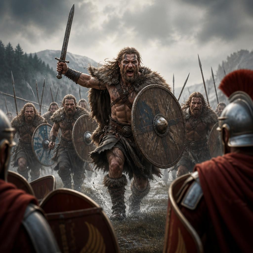 Illustration for the English word “barbarian”
