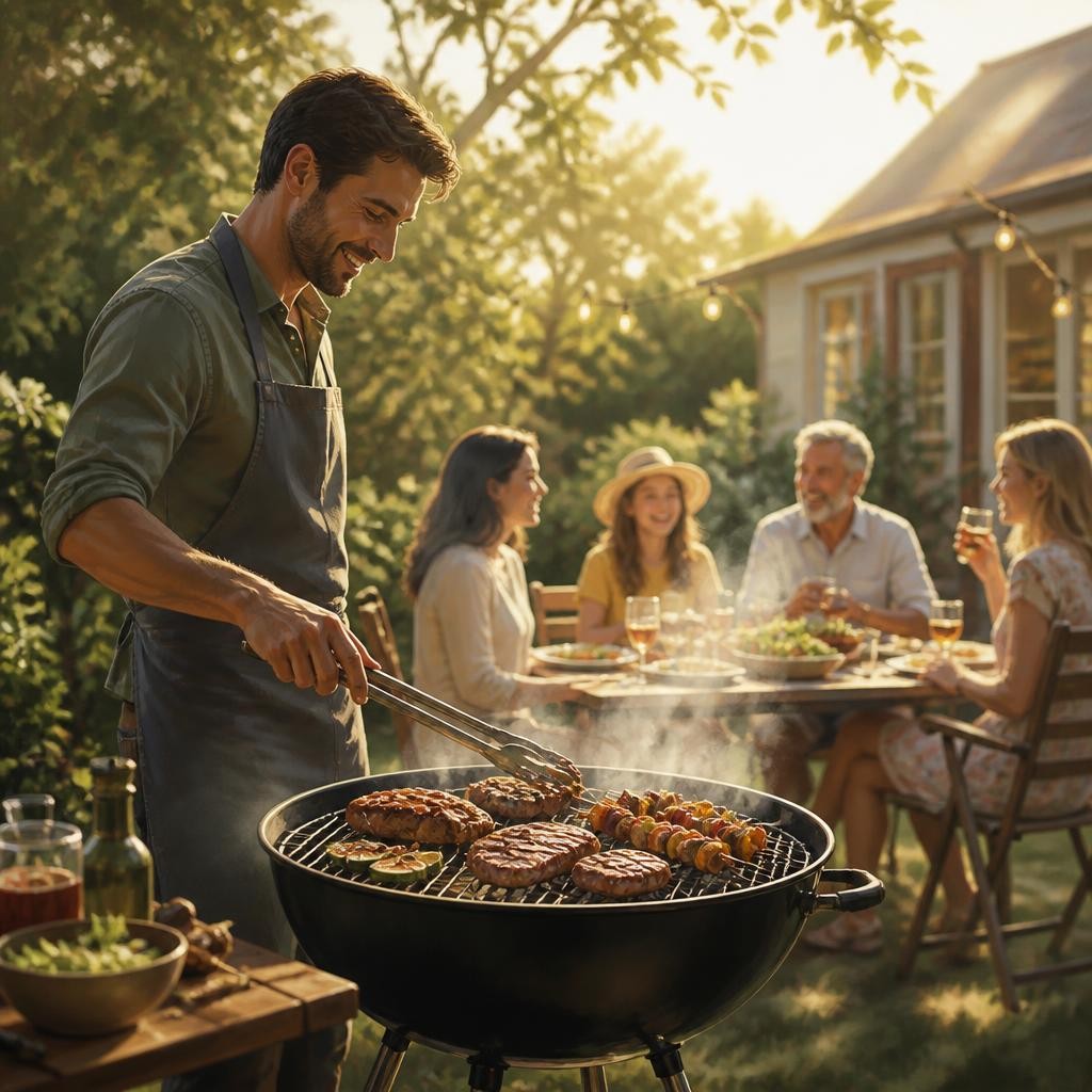 Illustration for the English word “barbecue”