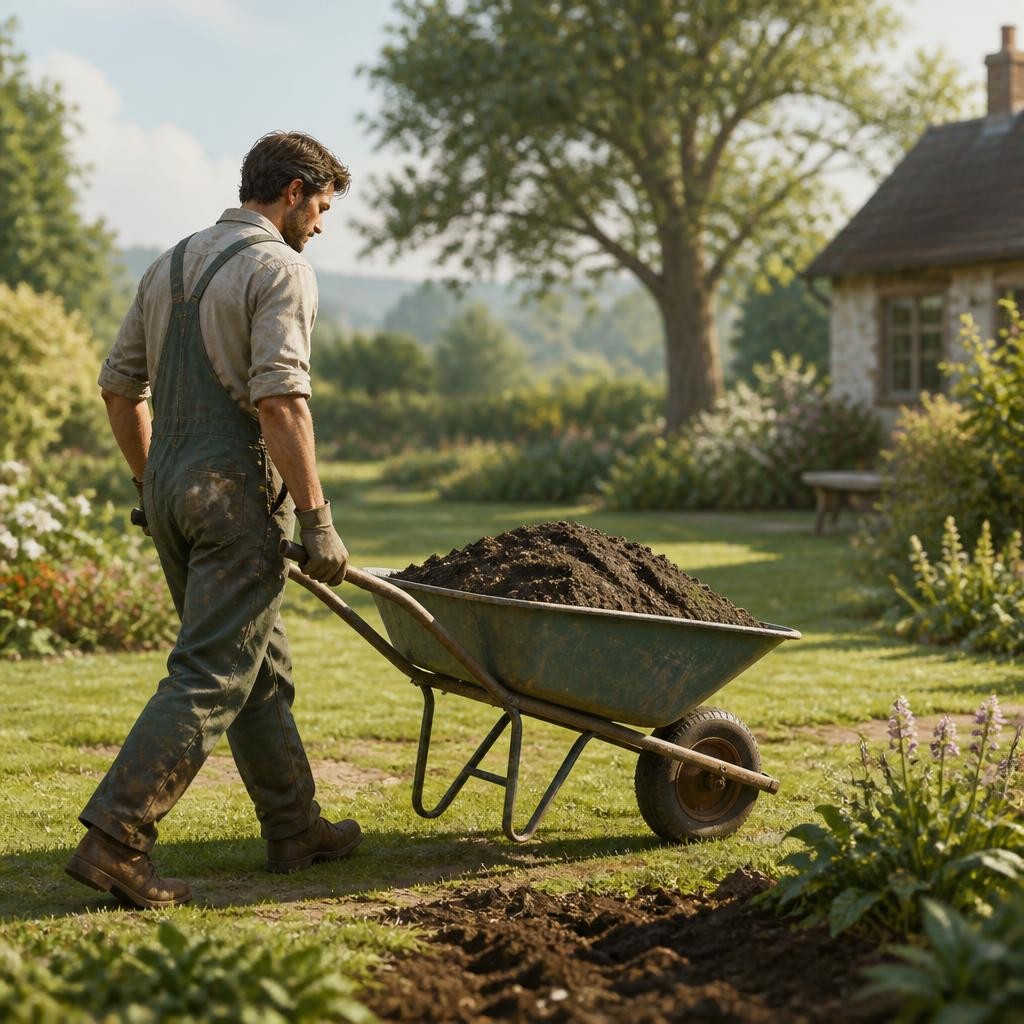 Illustration for the English word “barrow”