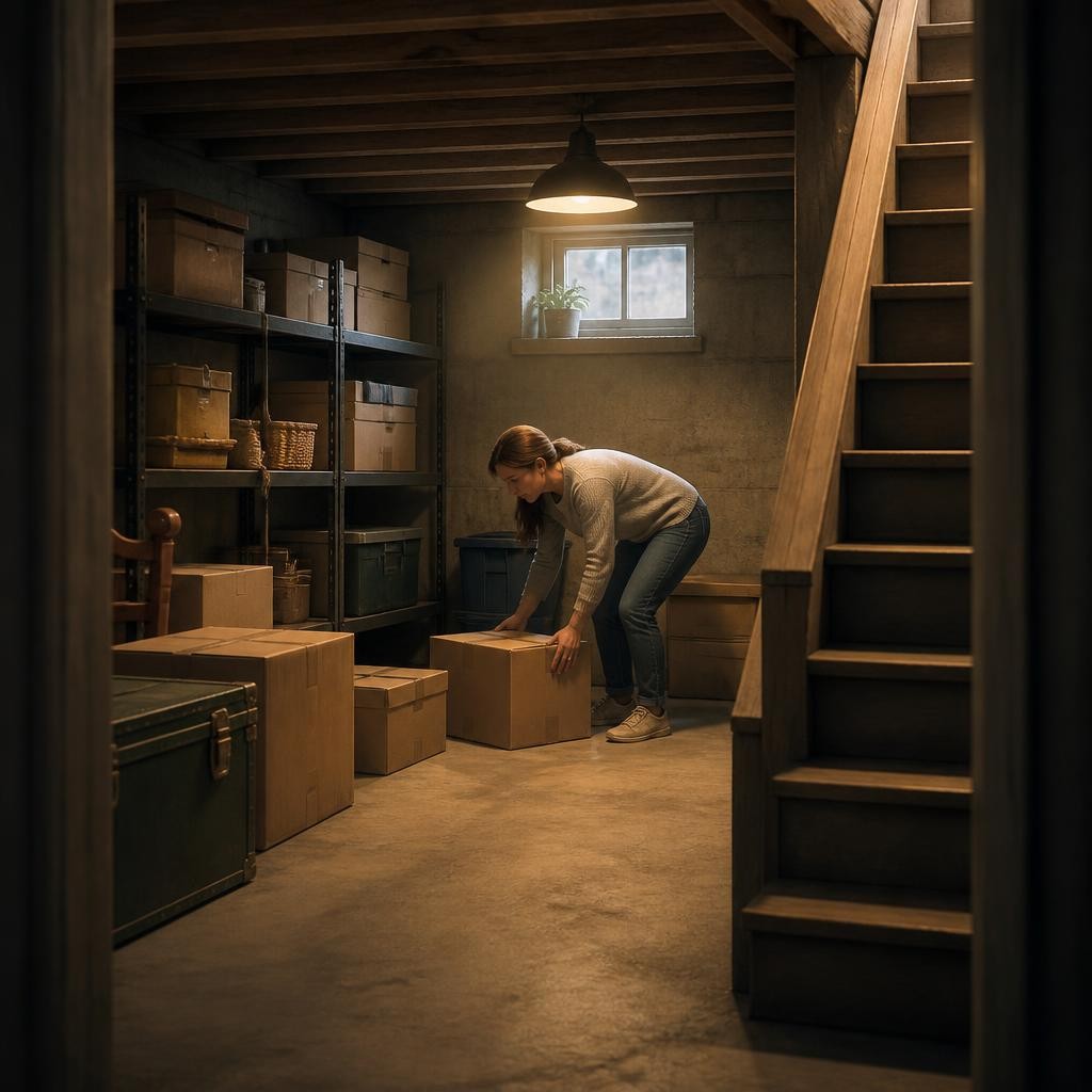 Illustration for the English word “basement”