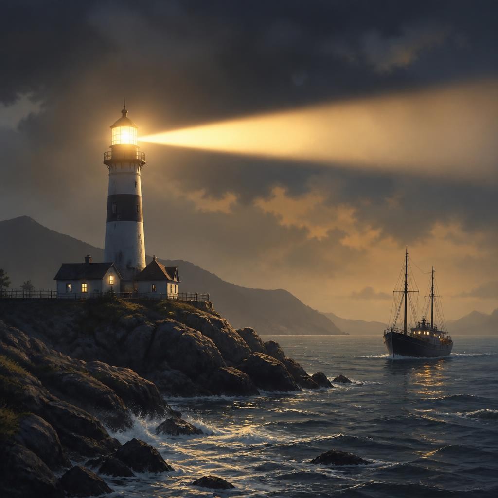 Illustration for the English word “beacon”