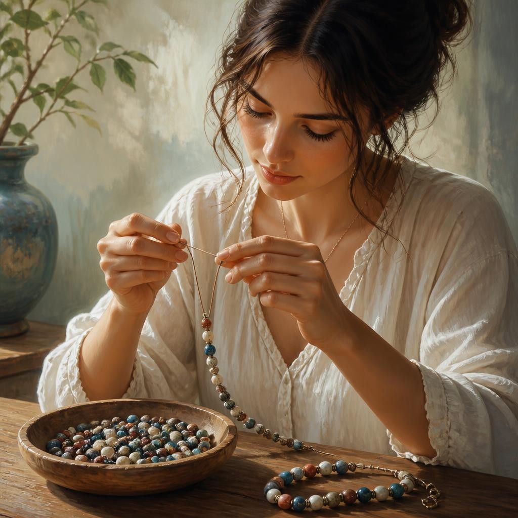Illustration for the English word “bead”
