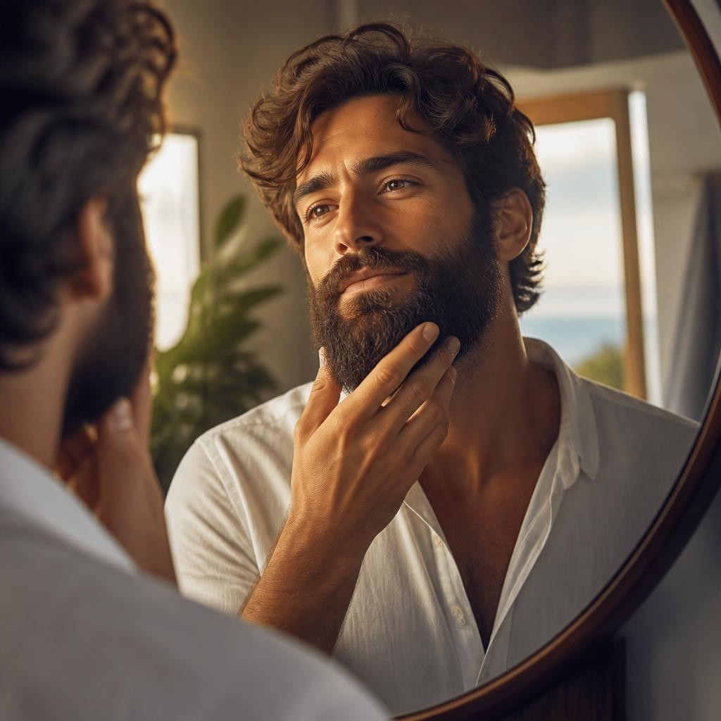 Illustration for the English word “beard”