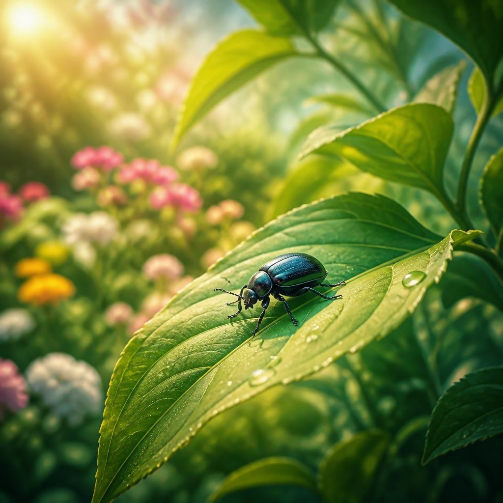 Illustration for the English word “beetle”