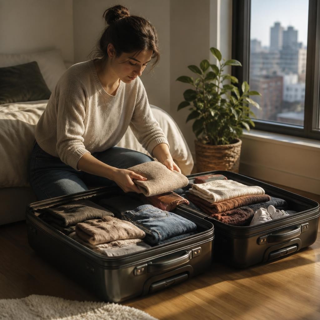 Illustration for the English word “belongings”