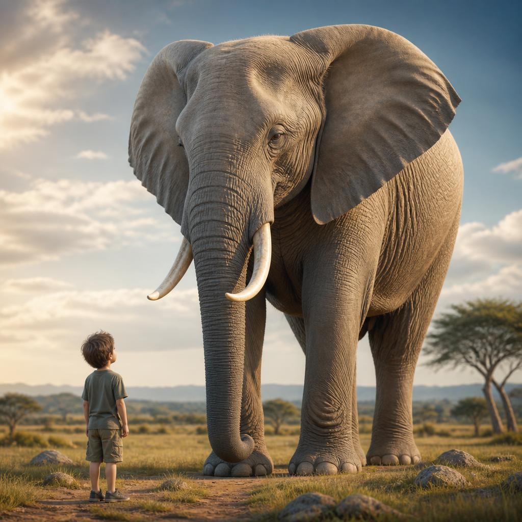 Illustration for the English word “big”