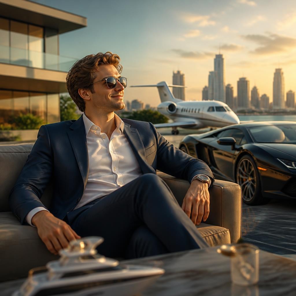 Illustration for the English word “billionaire”