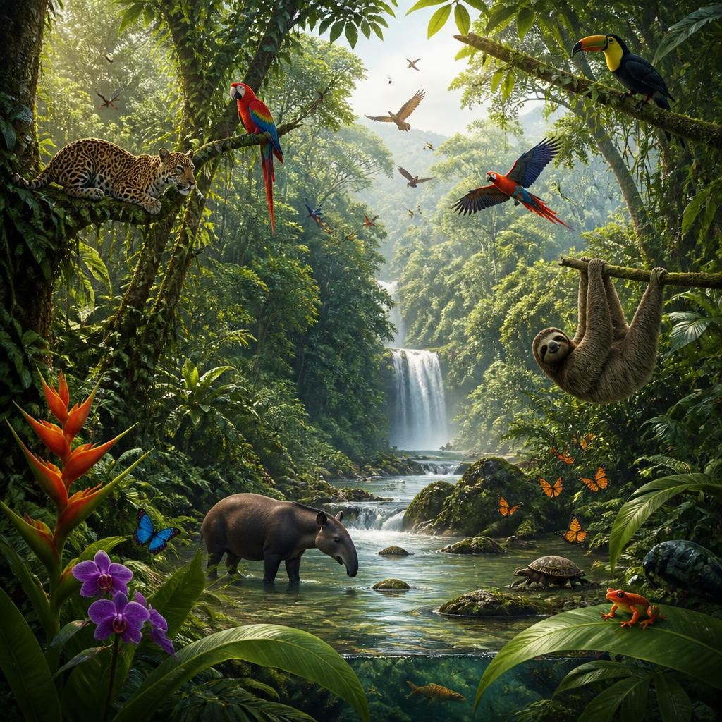 Illustration for the English word “biodiversity”