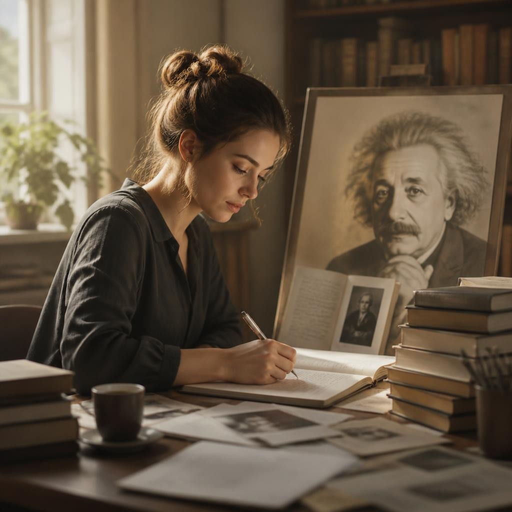 Illustration for the English word “biography”