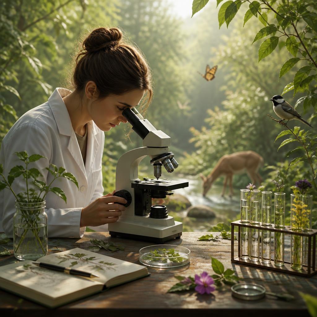 Illustration for the English word “biology”