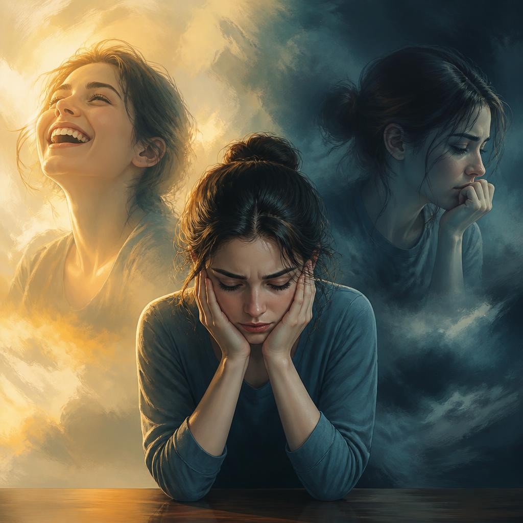 Illustration for the English word “bipolar”