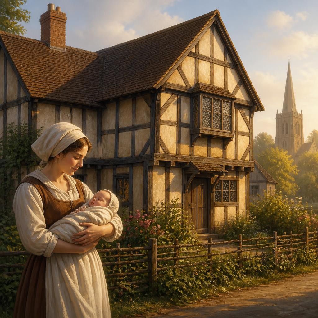 Illustration for the English word “birthplace”