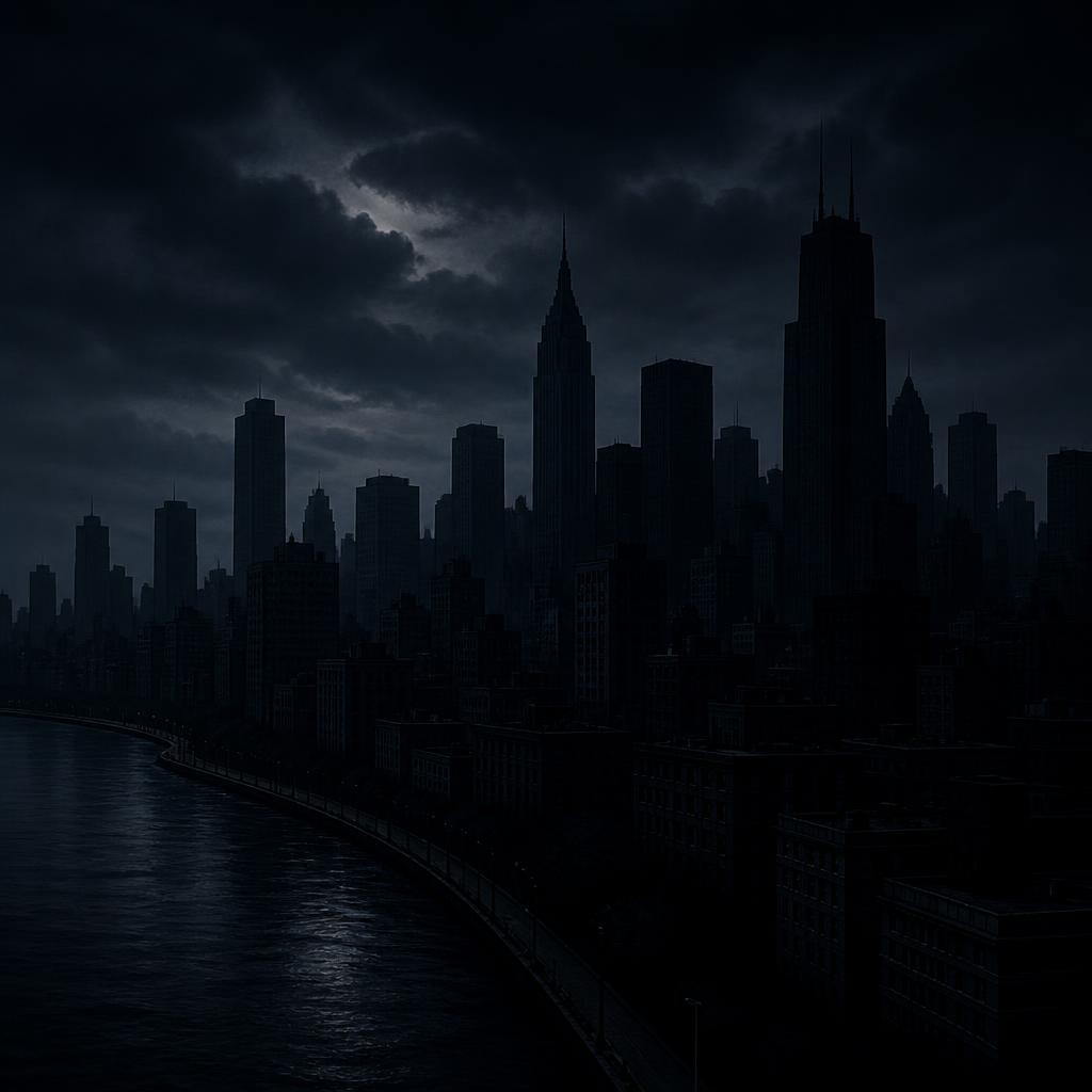 Illustration for the English word “blackout”