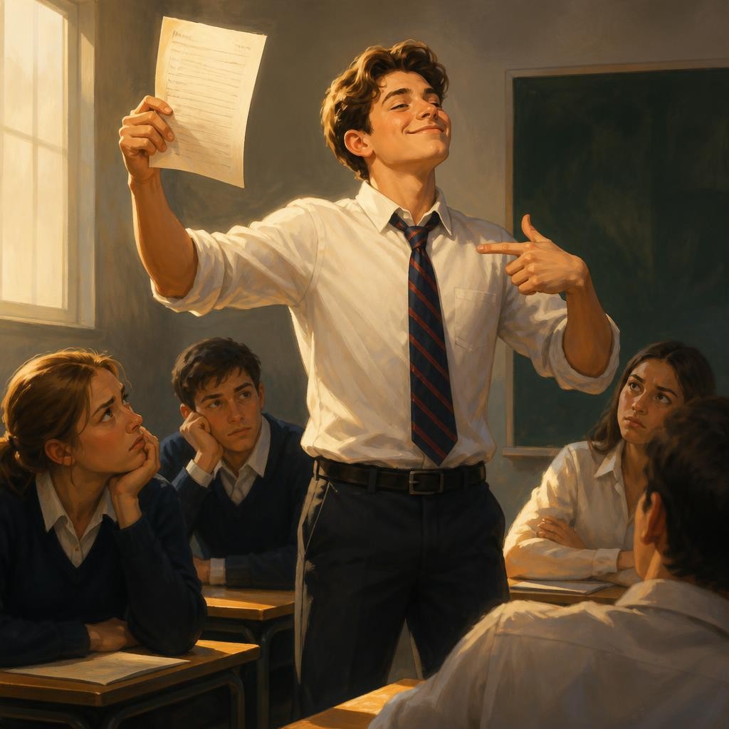 Illustration for the English word “boast”
