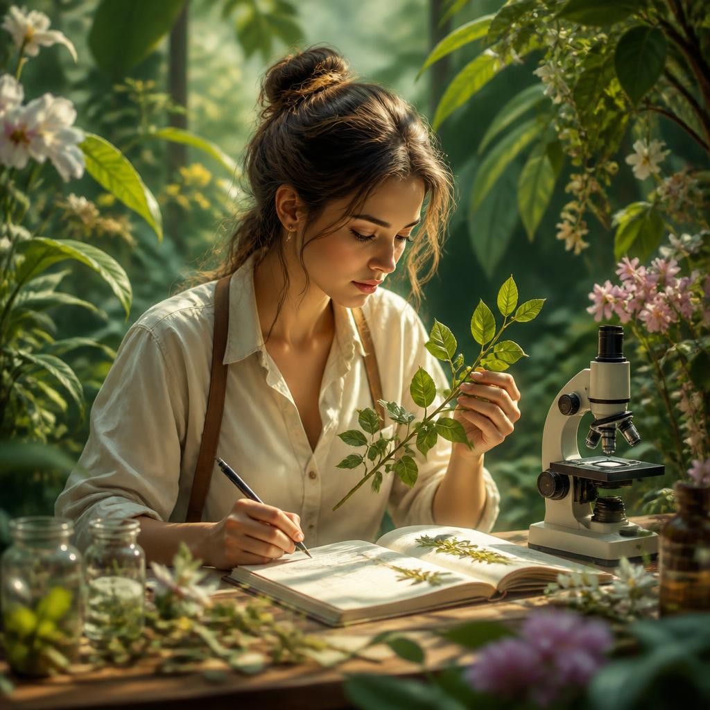 Illustration for the English word “botany”