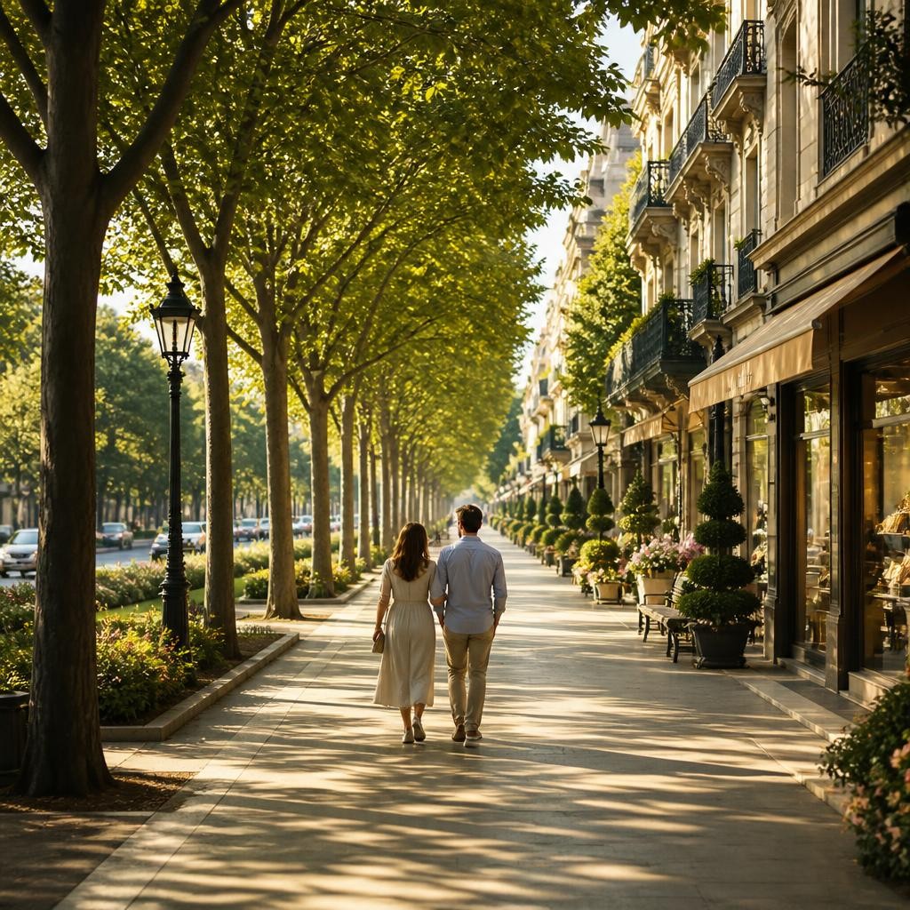 Illustration for the English word “boulevard”