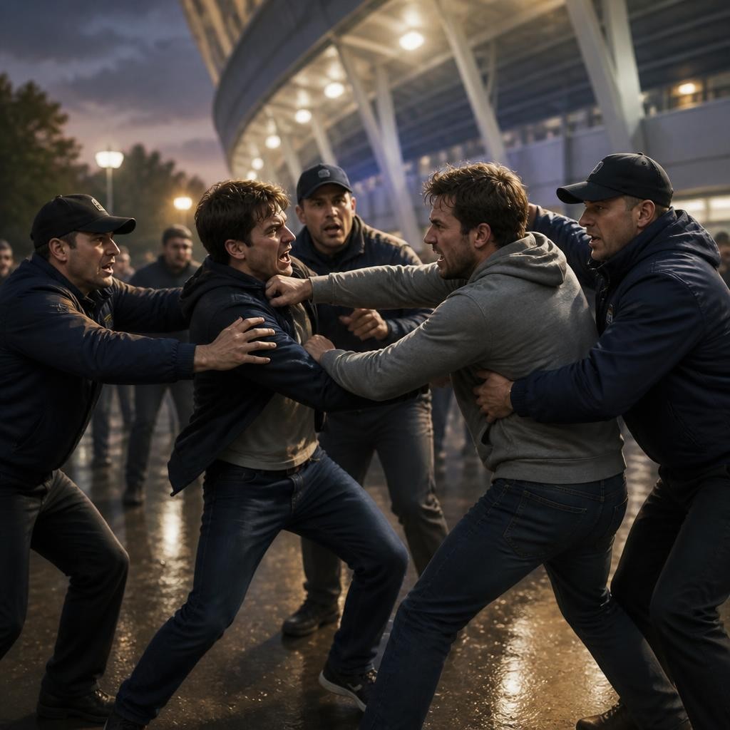 Illustration for the English word “brawl”