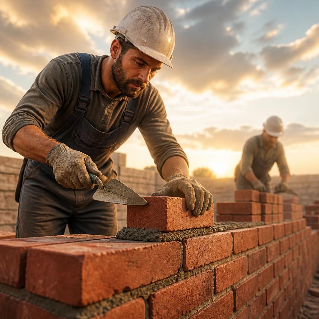 Illustration for the English word “brick”