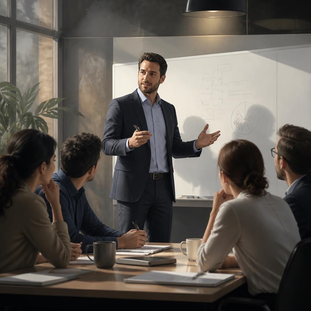 Illustration for the English word “briefing”