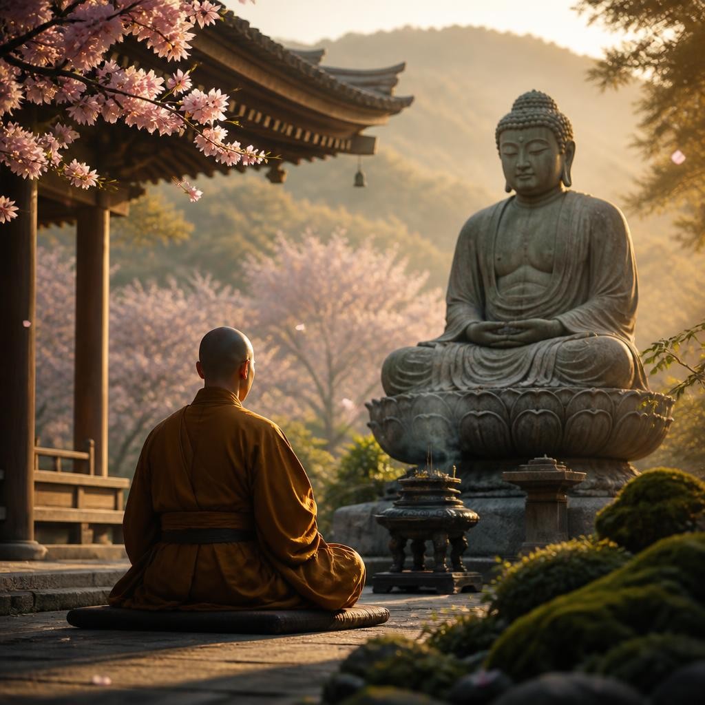 Illustration for the English word “buddhism”