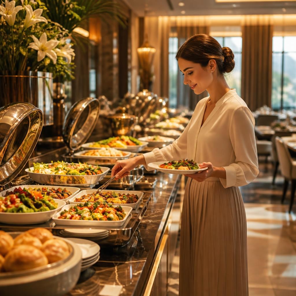 Illustration for the English word “buffet”