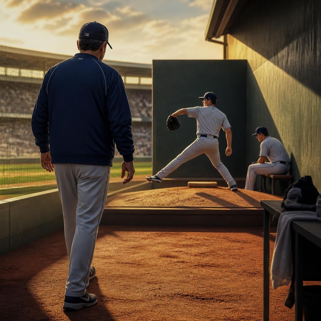Illustration for the English word “bullpen”