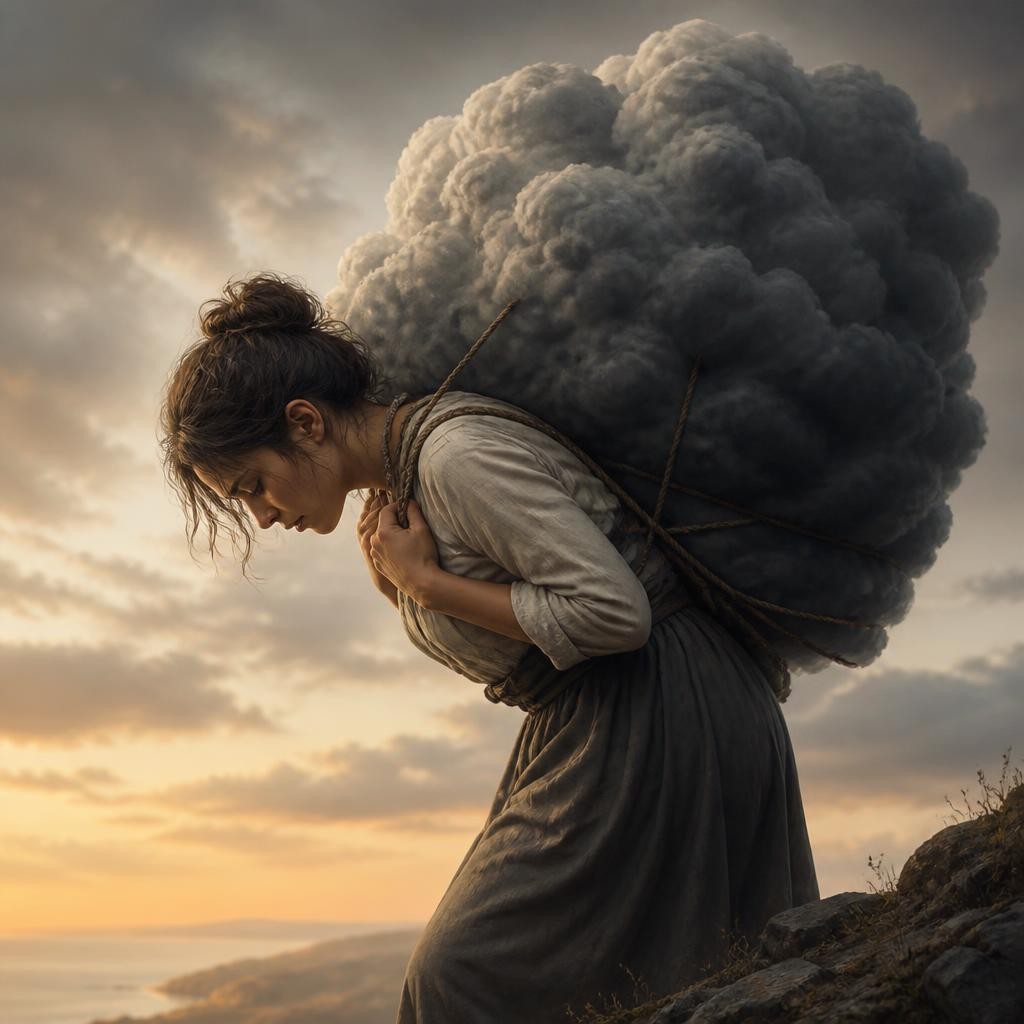 Illustration for the English word “burden”