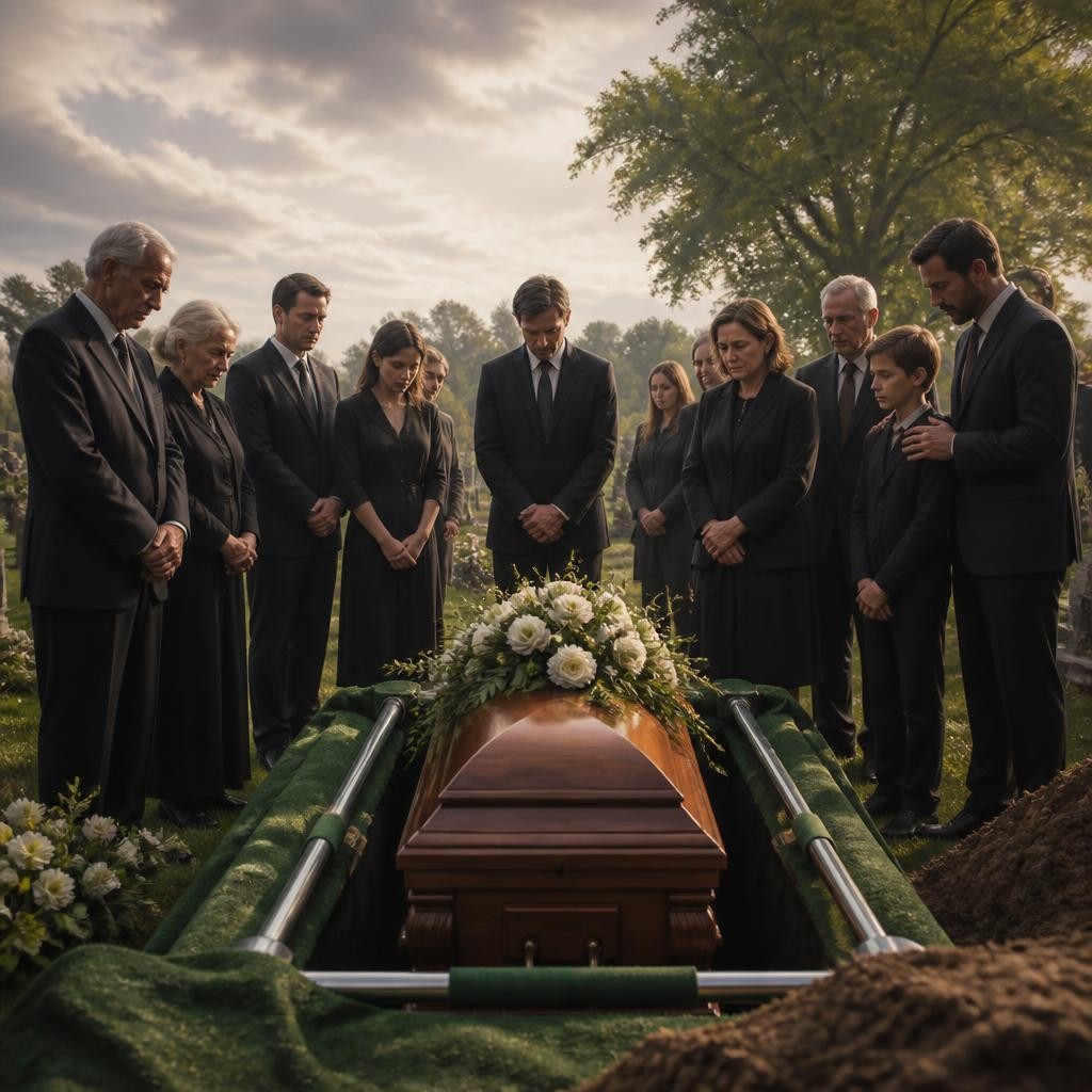 Illustration for the English word “burial”