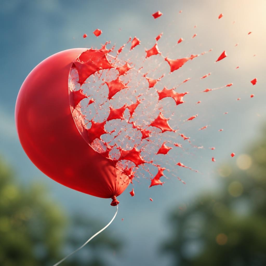 Illustration for the English word “burst”