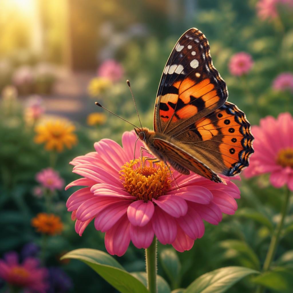 Illustration for the English word “butterfly”
