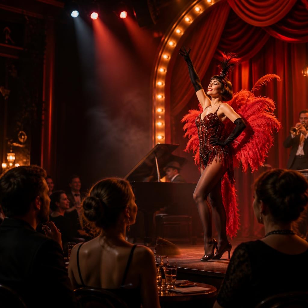 Illustration for the English word “cabaret”