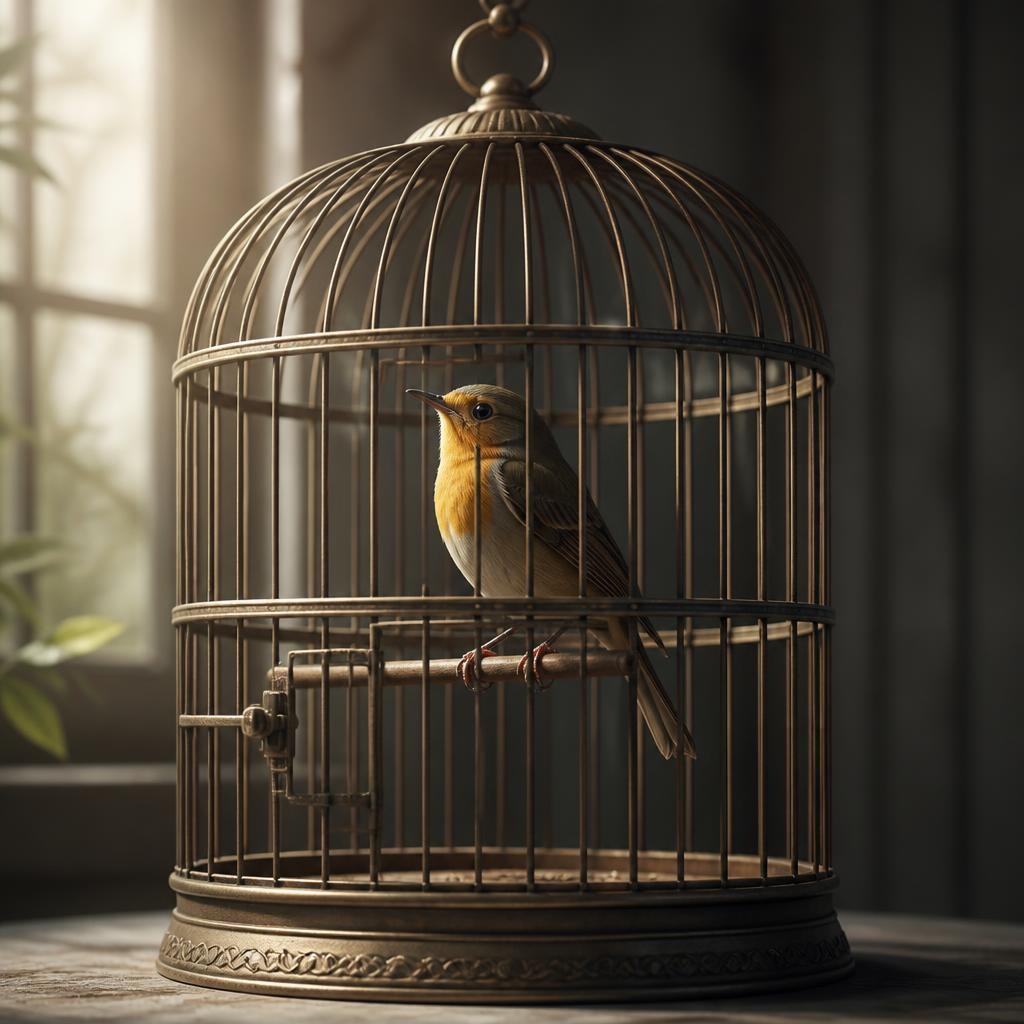Illustration for the English word “cage”