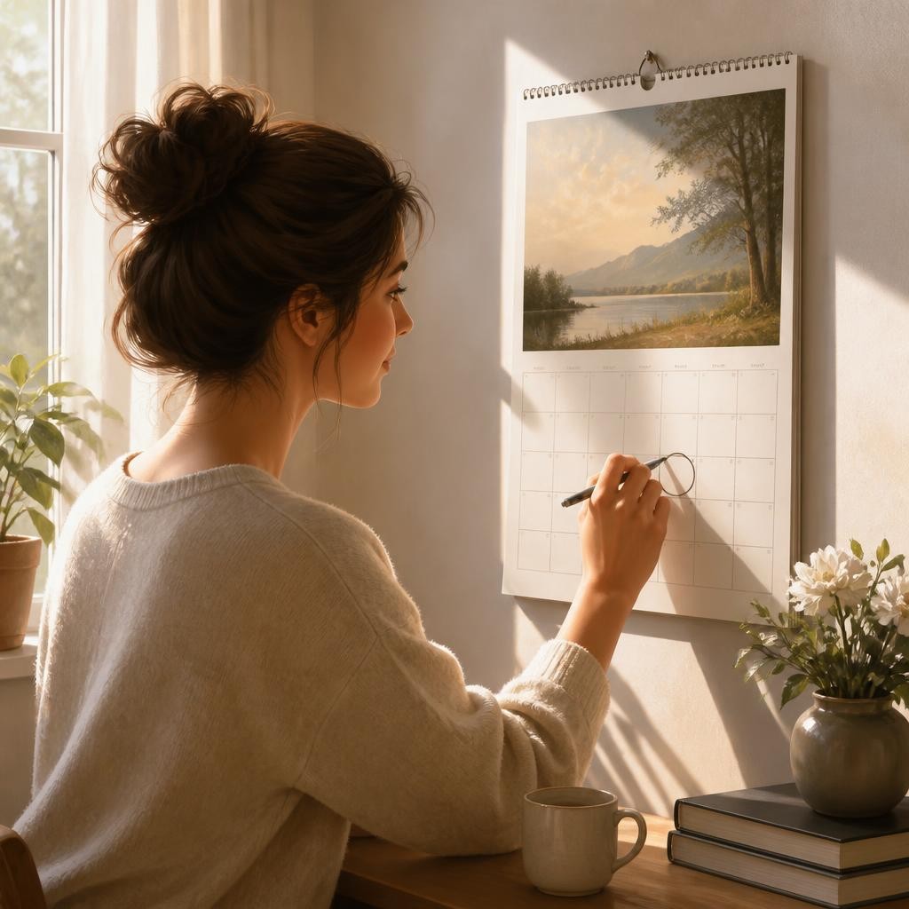 A wall calendar.