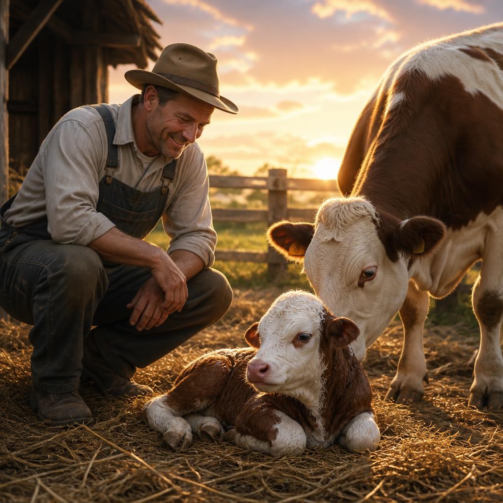 Illustration for the English word “calf”