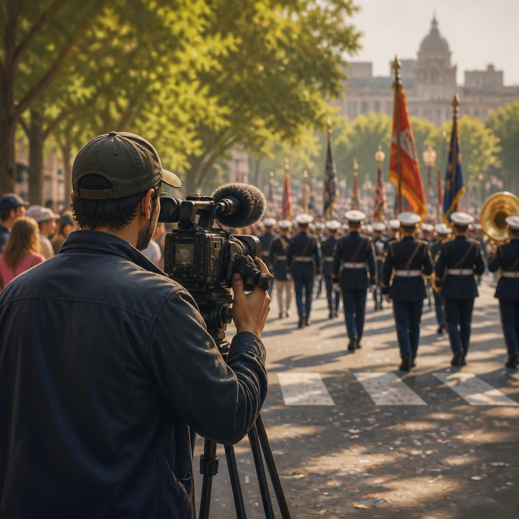 Illustration for the English word “cameraman”