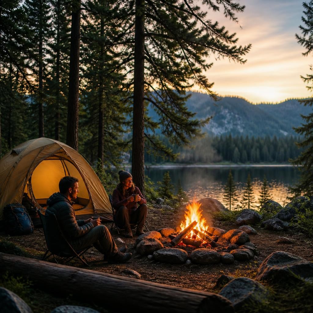 Illustration for the English word “camp”