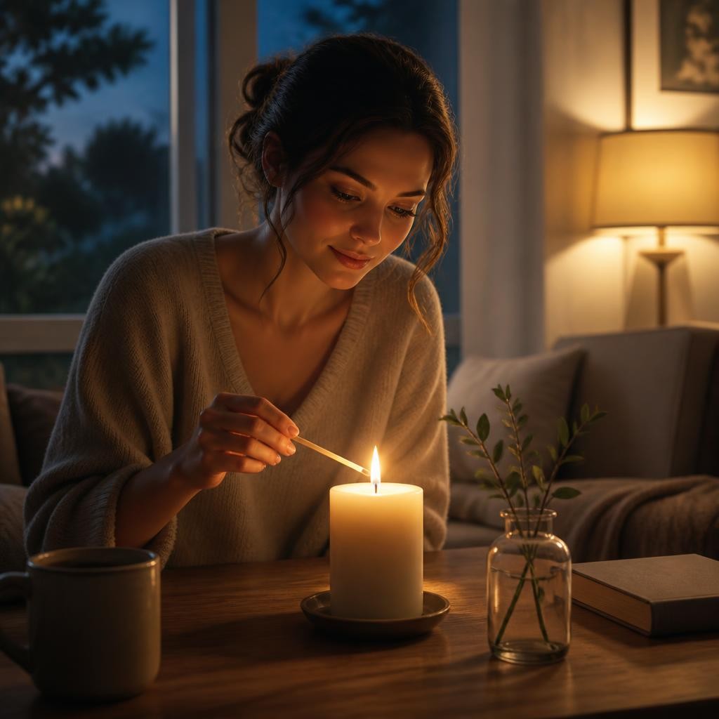 Illustration for the English word “candle”