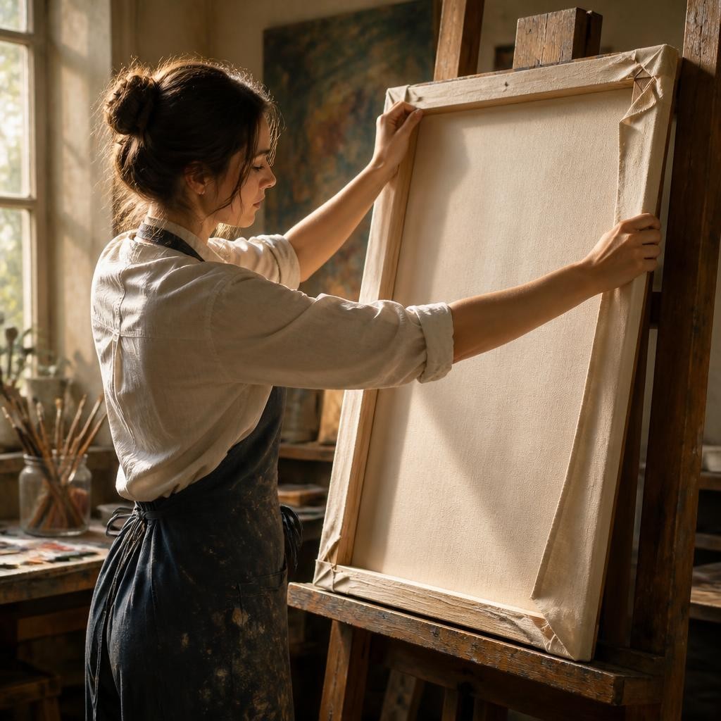 Illustration for the English word “canvas”