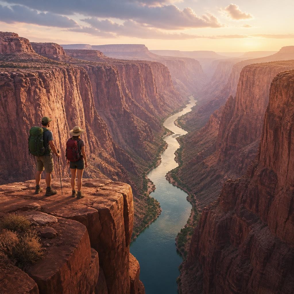 Illustration for the English word “canyon”