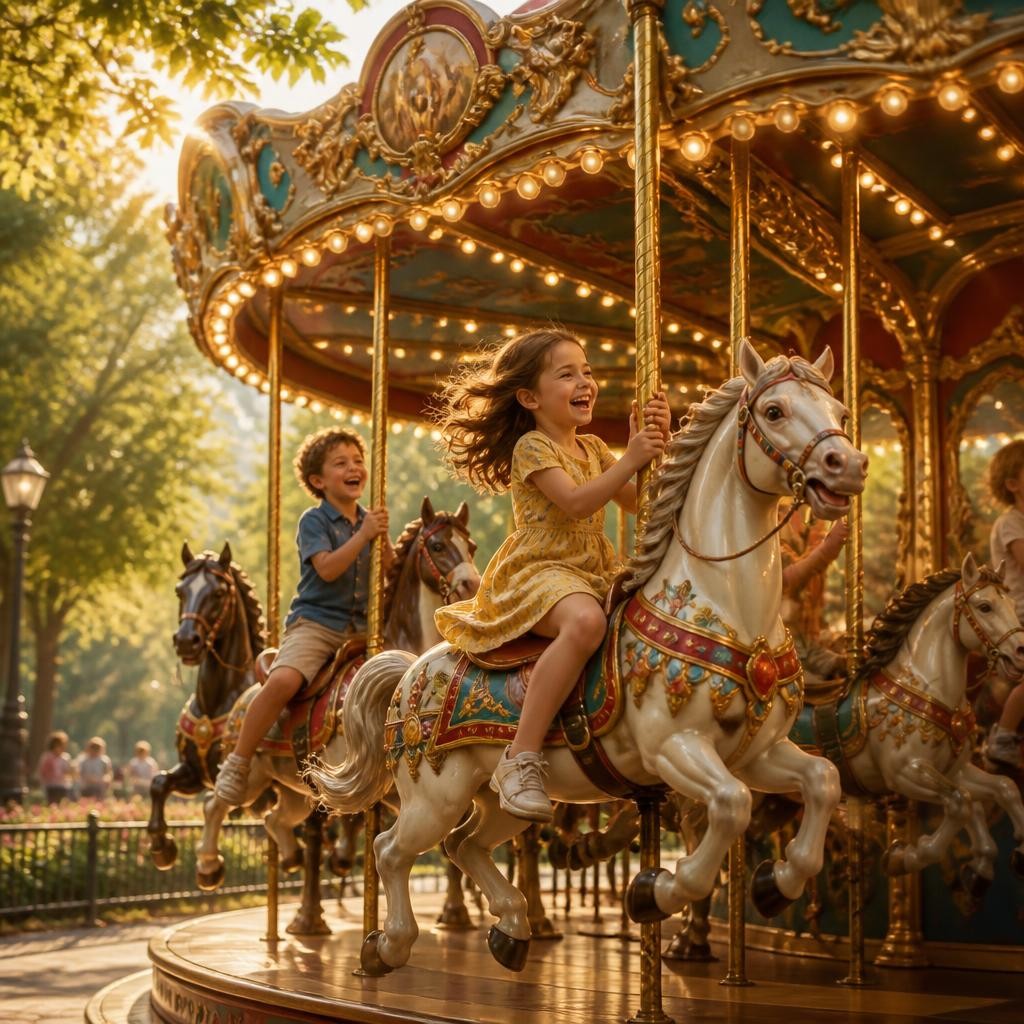 Illustration for the English word “carousel”