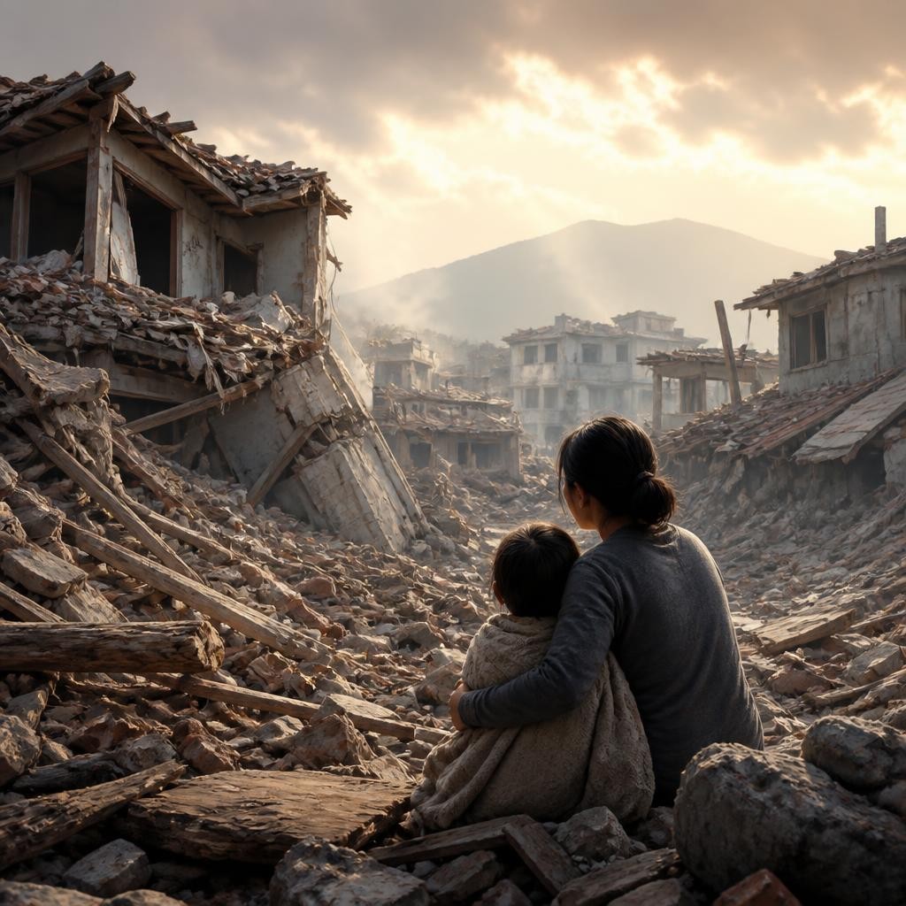 Illustration for the English word “catastrophe”