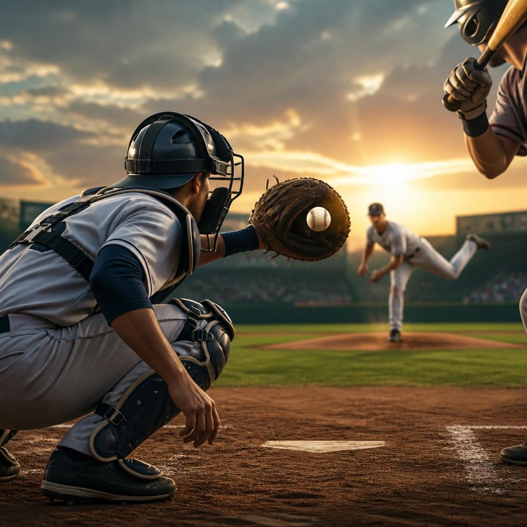 Illustration for the English word “catcher”
