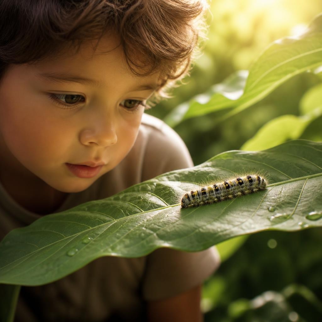 Illustration for the English word “caterpillar”
