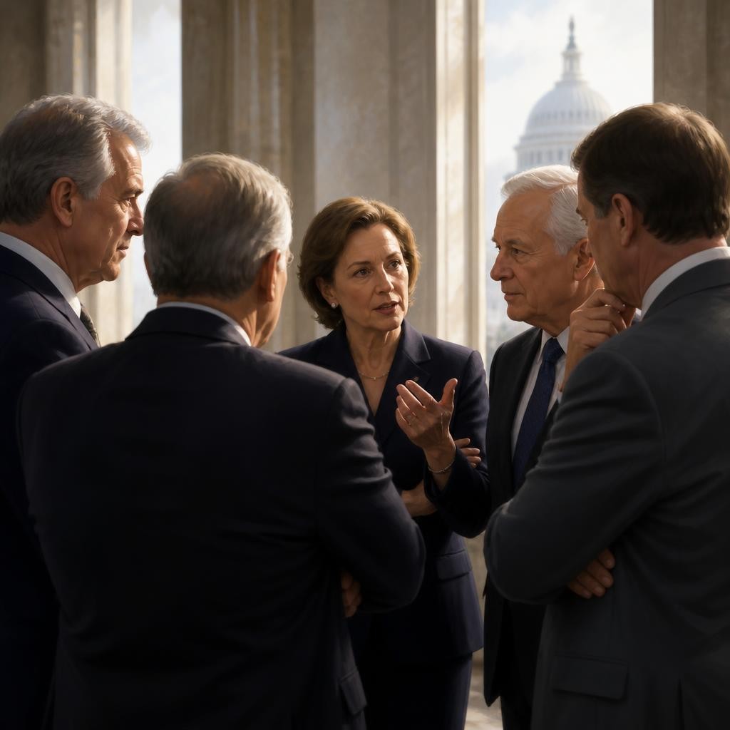 Illustration for the English word “caucus”