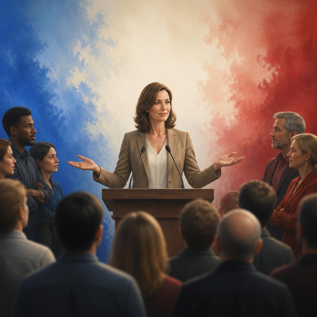 Illustration for the English word “centrist”