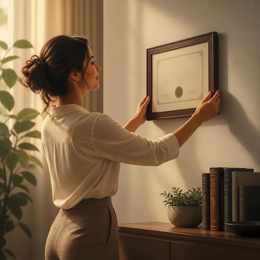 Illustration for the English word “certificate”
