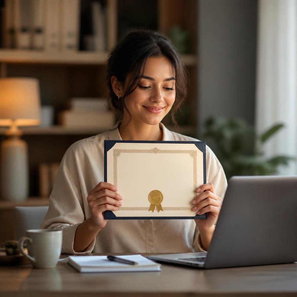 Illustration for the English word “certification”