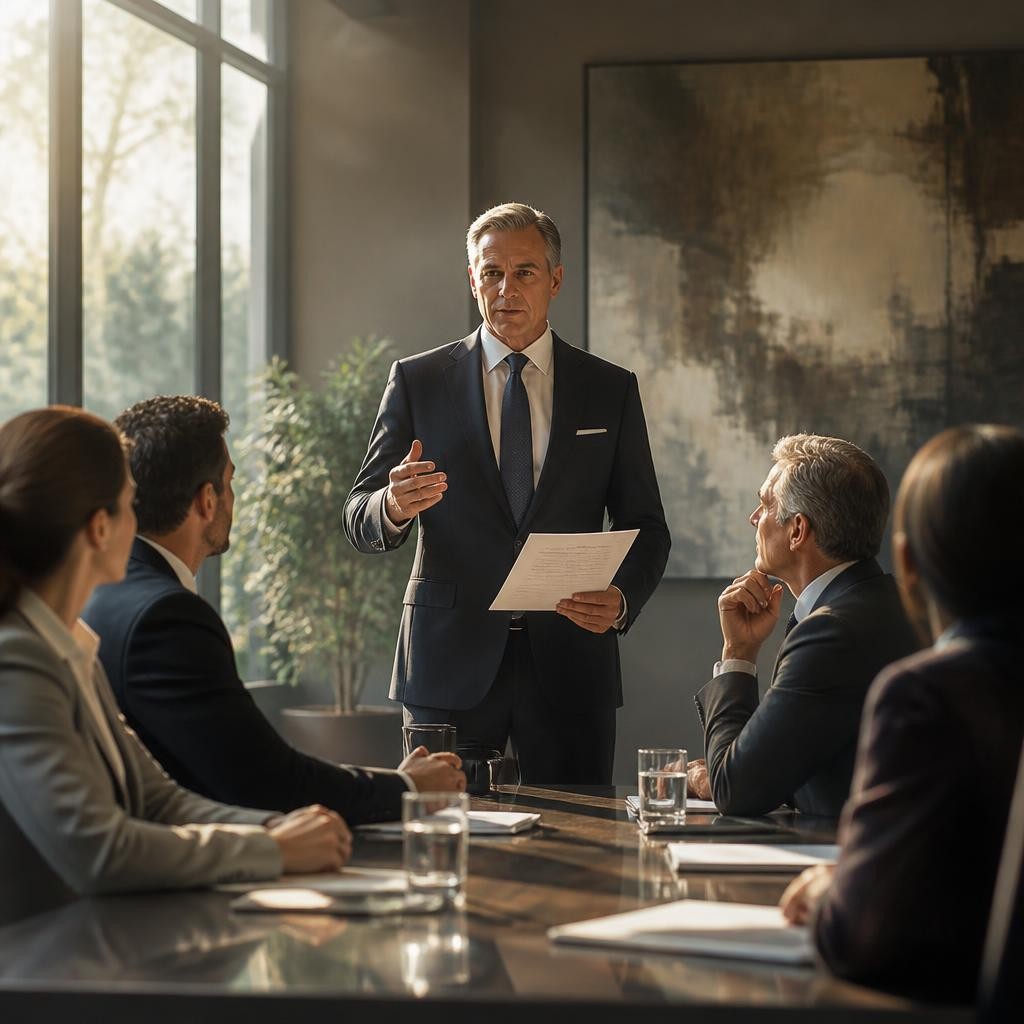 Illustration for the English word “chairman”