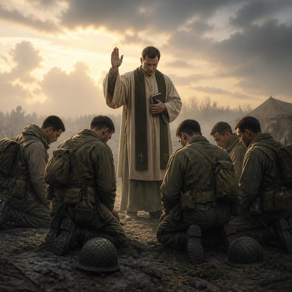 Illustration for the English word “chaplain”